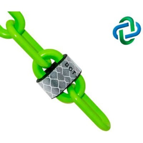 Gec Mr. Chain Reflective Plastic Barrier Chain, 2in x 100 ft, Safety Green 52014-100